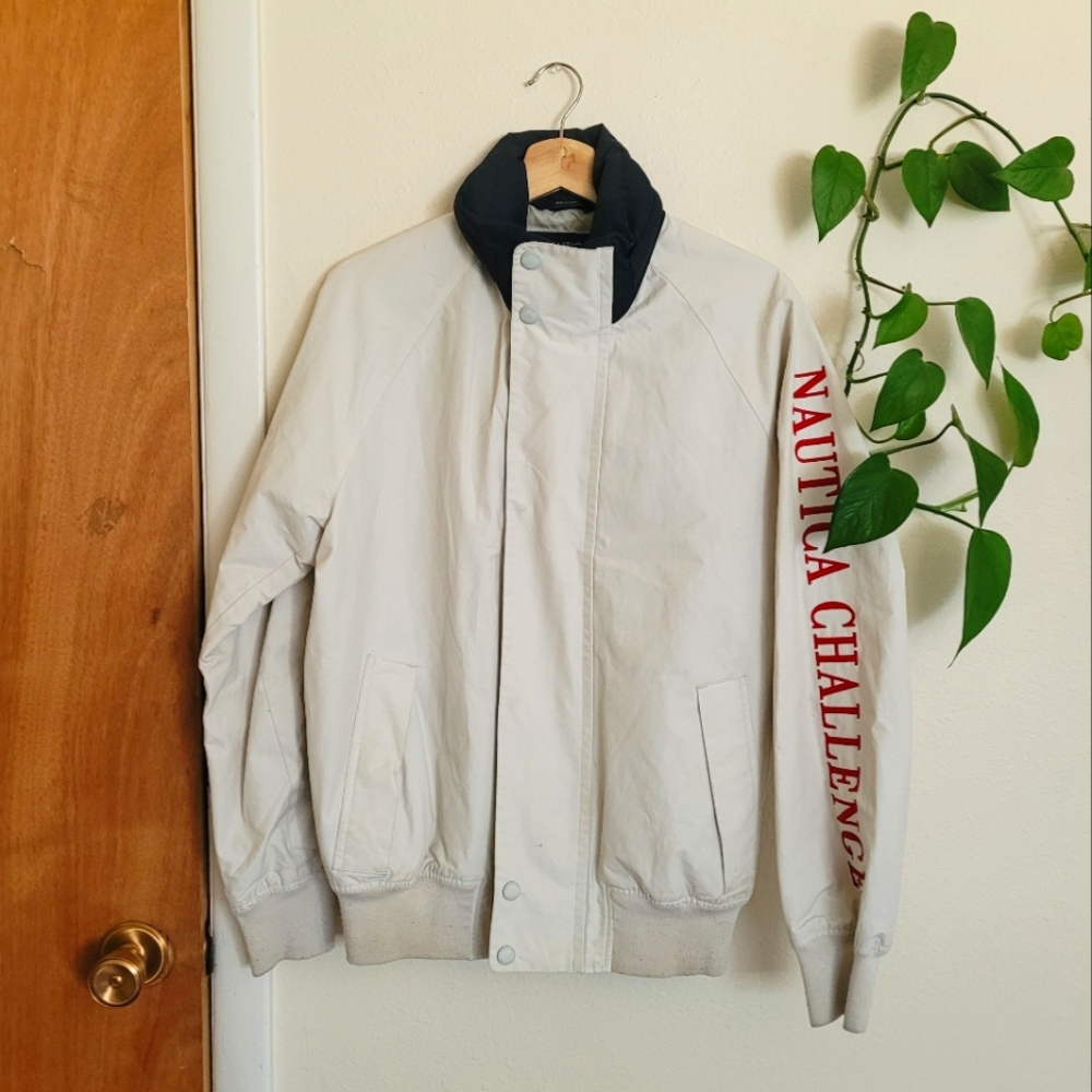 Vintage/Nautica | Cream & Blue 80s Windbreaker